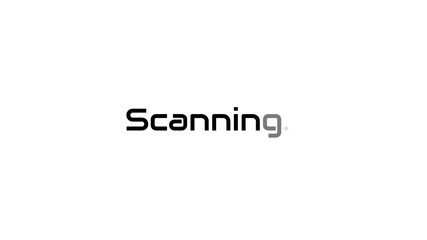 Technology scanning text message fading in and out animation on white background