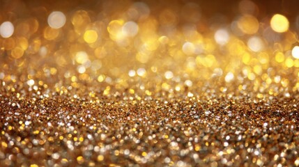 Golden glitter background with bokeh