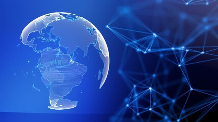 Wall Mural - Digital Earth: A Visual Exploration of Connectivity and Global Perspective