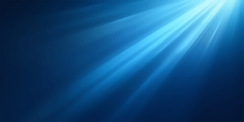Wall Mural - Blue sunlight rays beam through the sky, creating a glowing underwater motion pattern