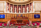 Senate of french republic, interiors decors, Paris, France