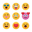 © Wahid Xihan - Collection of nine playful emojis with diverse facial expressions