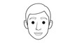 © muawiya - Man face outline vector illustration for coloring pages and graphic design projects and educational purposes on transparent background
