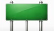 © Cleveland - blank green road sign with a metallic pole isolated on white background white background