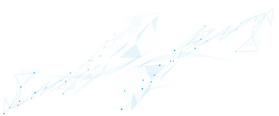 Wall Mural - Vector white background with blue lines and dots.