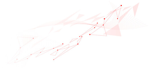 Wall Mural - Vector white background with red lines and dots.
