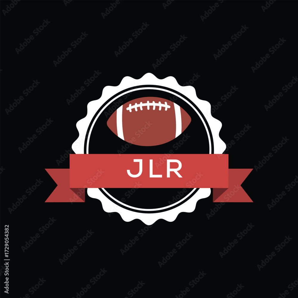 Stock-Vektorgrafik „JLR American Football Badge Logo. JLR Design for ...