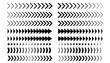 © _aine_ - Sports arrow racing stripes, sports car, moto, boat arrow stickers. Striped arrow vehicle tuning bars flat set. Racing sport decal set in flat cartoon style for design, print and creative projects.