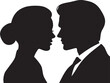 © Safowan - Wedding silhouette icon vector illustration solid black symbol for romantic event
