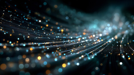 Wall Mural - Abstract Data Flow Visualization: A mesmerizing abstract visualization of data streams in vibrant colors, hinting at the complexity and interconnectedness of information.
