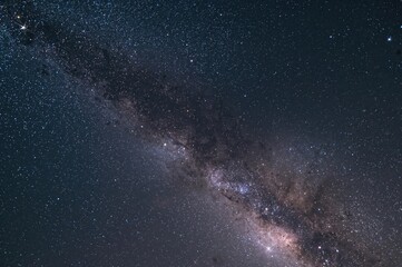Wall Mural - Galaxy of stars and cosmic dust captured in a long exposure shot with grain effect