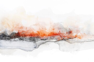 Wall Mural - Hand-painted abstract watercolor artwork on a plain white backdrop