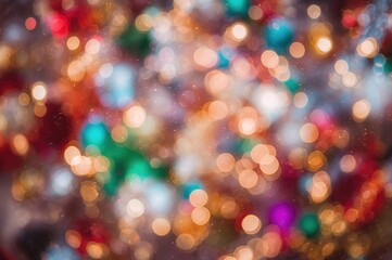 Wall Mural - Vibrant Holiday Bokeh Lights Backdrop