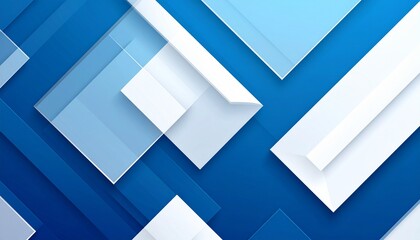 Wall Mural - Blue Geometric Background With Abstract Diamond Shapes And Modern Angles For Tech Design

