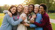 © Ben - Diverse Women Embrace Together Celebrating Breast Cancer Awareness Month