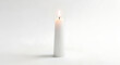 © Maicon - White candle burning bright on white background for spa meditation and home decor stock photo image 100char transparent background