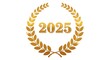 © Azka - Elegant Golden Laurel Wreath with Sparkling 2025 Numerals for the New Year