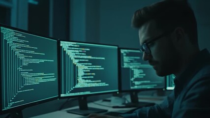 Programmer code development on multiple computer screens