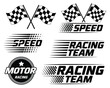 © Luis B. Webb - Black and white collection of racing and speed related graphic elements, perfect for automotive themes