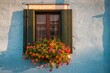 Vibrant home adorned with a blooming plant pot on the windowsill