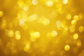 Wall Mural - Golden bokeh lights on a soft yellow background, creating a glittery abstract texture