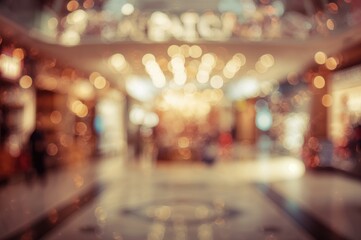 Wall Mural - Storefront with blurred bokeh background and vintage filter effect. Wide panoramic banner image.