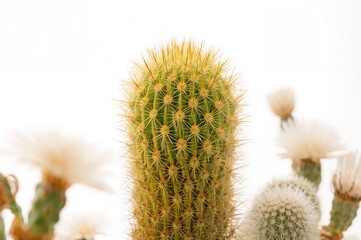 Wall Mural - Succulent Plant Isolated on a Bright White Surface