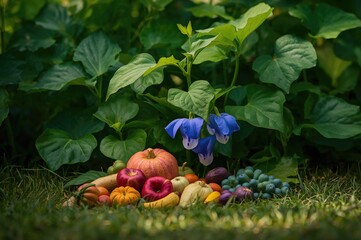 Wall Mural - The butterfly pea shrub with vibrant foliage