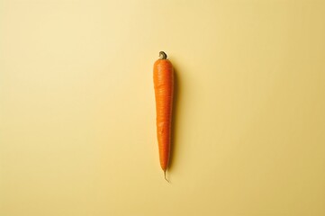 Wall Mural - Orange carrots against a soft yellow background. Simple and clean design.