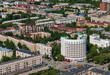 Beautiful aerial view of Yekaterinburg, Russia. The town of Chekists, a monument of constructivism