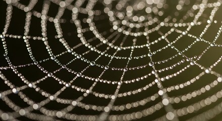 Glistening Morning Dew on an Intricate Spiderweb.