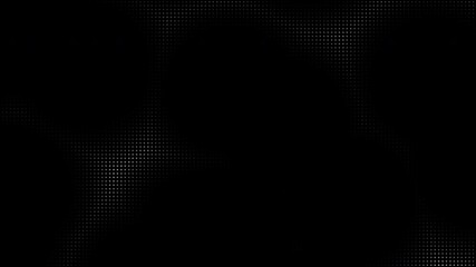 Wall Mural - Animated abstract technology dark background random dots and grid 4K. Loop dark halftone background