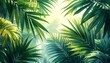 © Jaguy - Lush tropical foliage, looking up through palm leaves