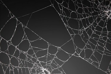 Wall Mural - abstract grunge background with spider webs on black, vector illustration, white lines on dark gray, minimalistic design Generative AI