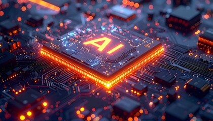 Close-up view of a computer processor with 