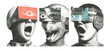 © vectorizer88 - Surreal Collage of Vintage Characters with VR Headsets and Expressive Faces