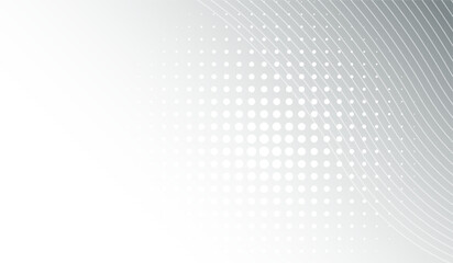 Abstract Circle DesignA modern abstract design features a series of interconnected, curved lines and a pattern of evenly spaced dots, all in shades of grey.