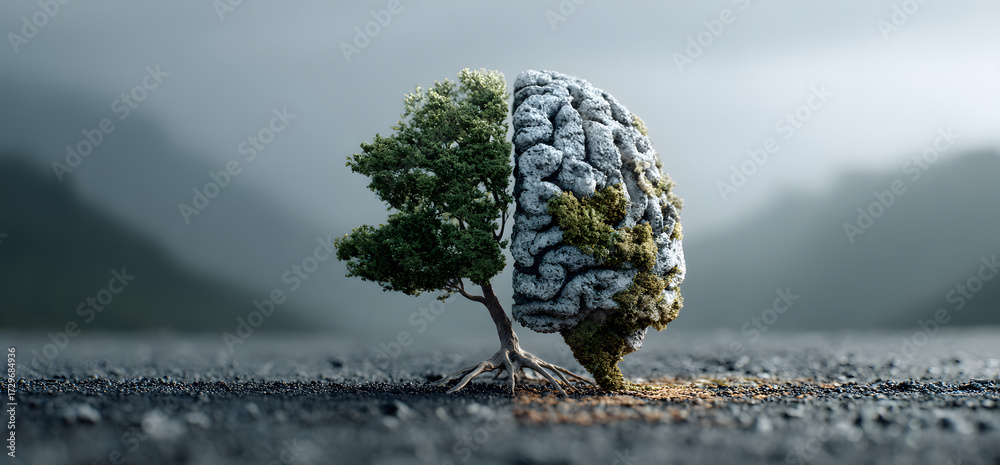 Human brain grows from tree, learning new skill, development, mental ...
