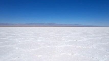 Wall Mural - Wide Shot of an Expansive Salt Flat Stretching to the Desert Horizon commercial, peaceful, cinematic