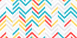 © tajul - Colorful Chevron Pattern with Red Yellow Teal and Gray Stripes on White.