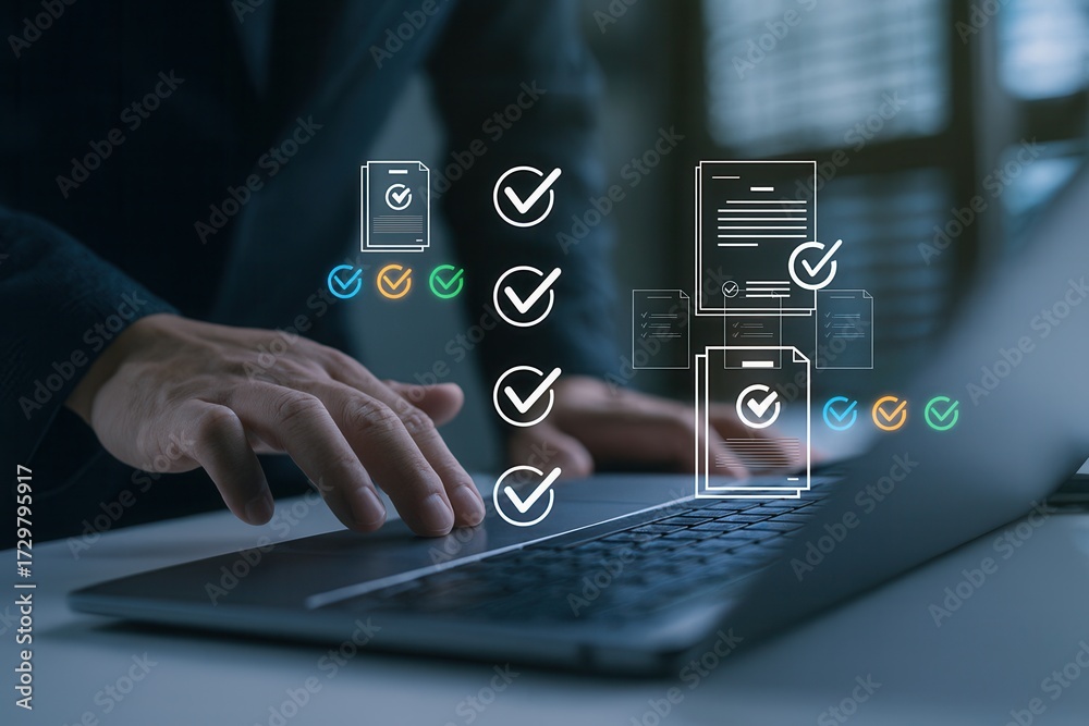 Checklist verification and compliance audit with digital document ...