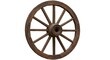 © Maria - A wooden wheel with multiple spokes and a prominent central hub against a white background