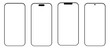 © mohamad - Smartphone frame mockup vector set with different notch styles and bezel designs including modern mobile screen outline template for UI UX and app