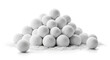 © adop - Stack of snowballs isolated on white background a fun winter activity and game for kids and adults, perfect for a snowball fight or building a snowman