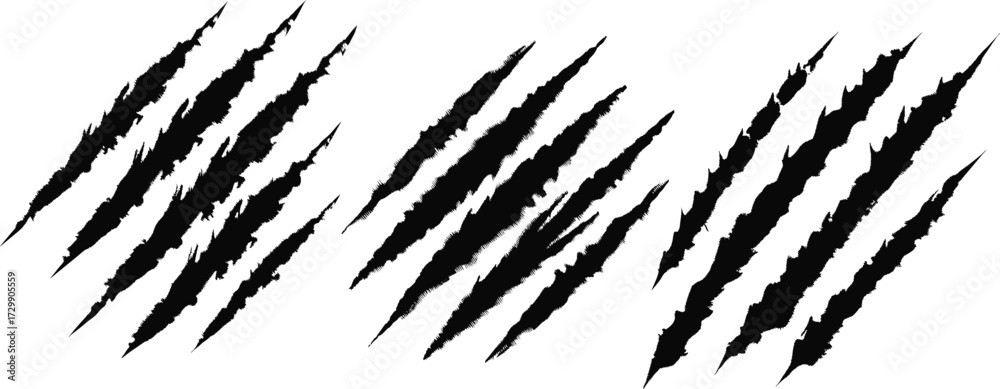 scratch marks Black silhouette. ripped marks pack, monster scratch ...
