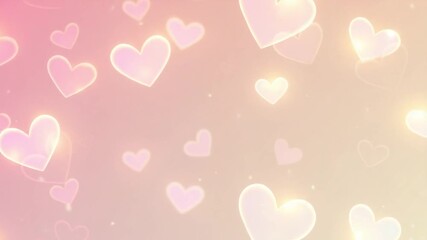A warm, romantic background of soft-focus, glowing bokeh or line-art hearts. This beautiful and gentle seamless loop is perfect for Valentine's Day, weddings, or any project about love