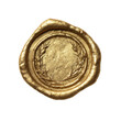 © ZenPNG - golden wax seal png circular wax seal png seal stamp png wax emblem png transparent background image