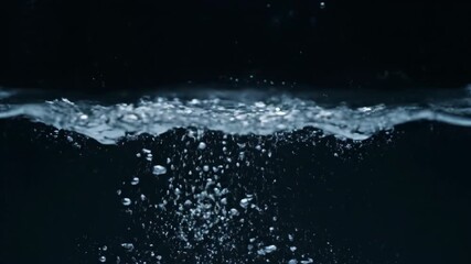 Wall Mural - dynamic close-up of clear water splashing and swirling, creating intricate patterns and bubbles in s