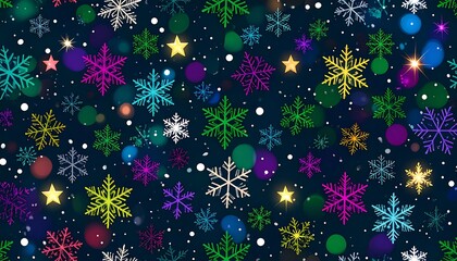 Festive snowflake pattern with bokeh lights