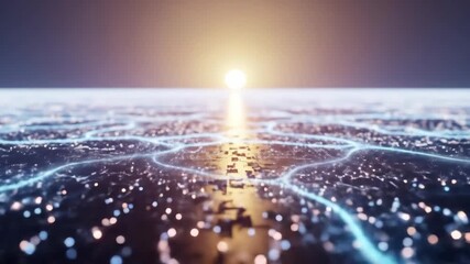 Futuristic technology background with blue lines and light, abstract network connection concept, innovation and technology.